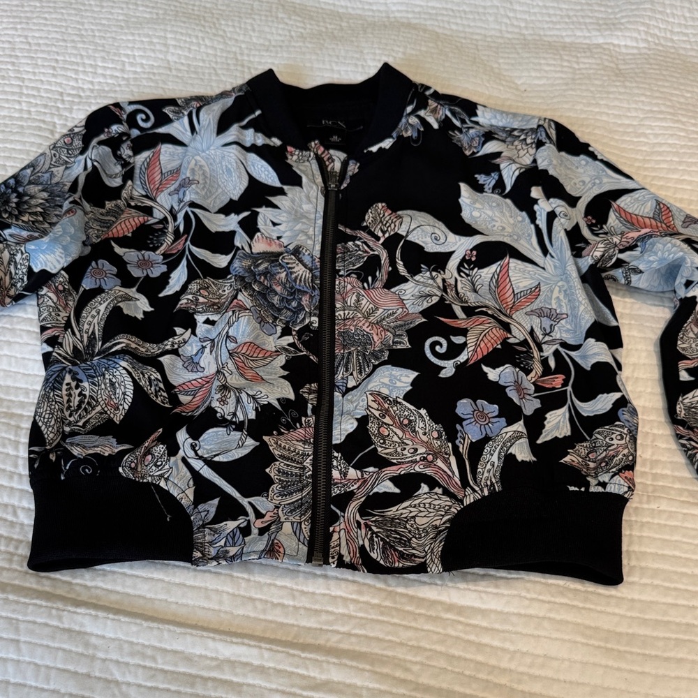 Floral Black Bomber Jacket